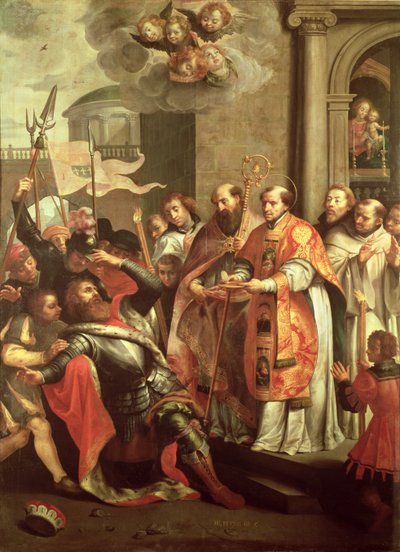 San Bernardo de Claraval (1090-1153) y Guillermo X (1099-1137) Duque de Aquitania de Martin Pepyn or Pepin
